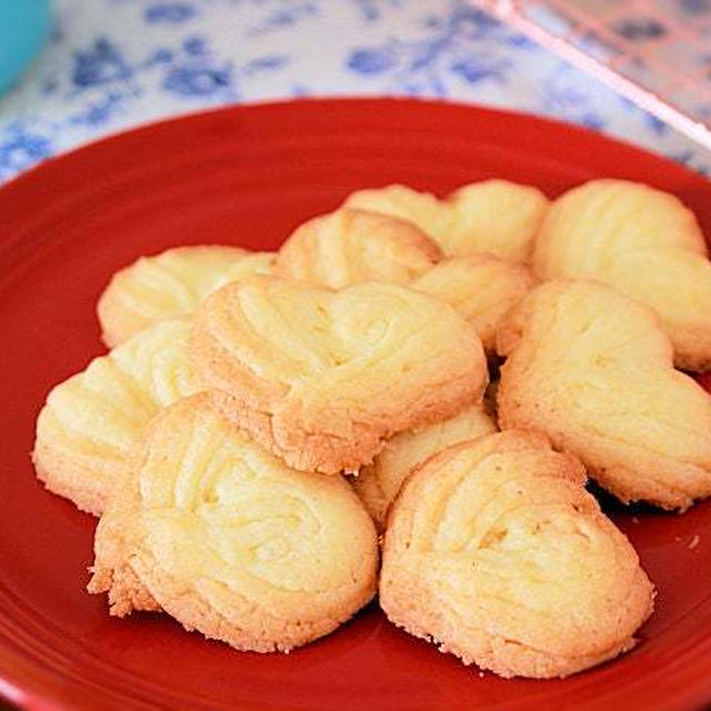 【米粉】米粉の絞り出しハートクッキー・簡単　時短　作り置き　節約　レシピ　