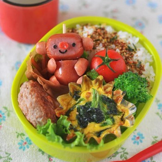 おさるウインナーのお弁当
