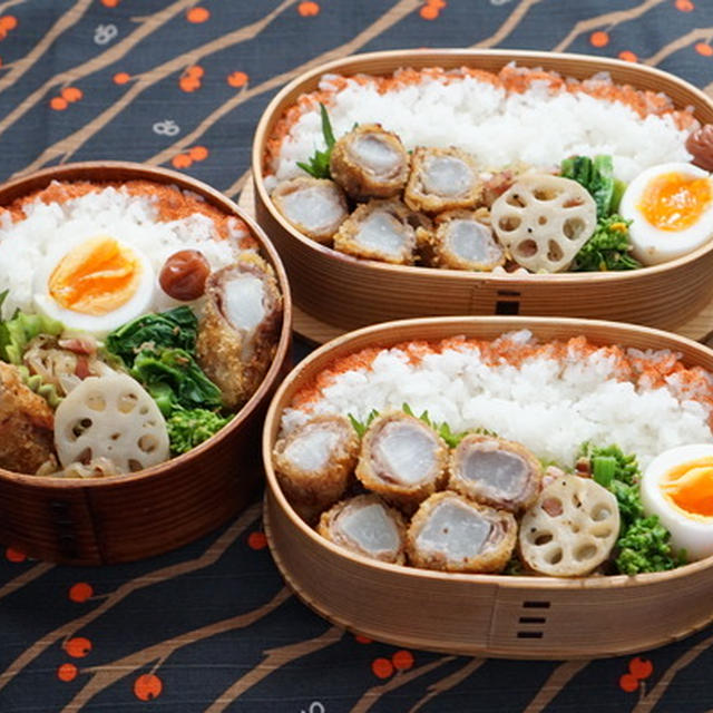 少ないお肉で大満足☆大根の肉巻きフライ弁当＆昨日の夕食