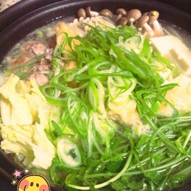 生姜とねぎたっぷりの鍋でお夕飯