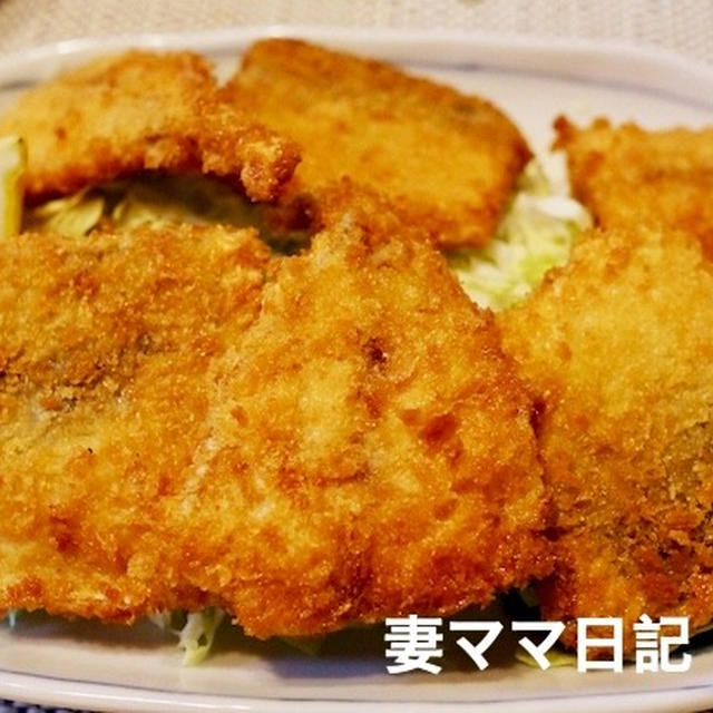 尾赤ムロ（オアカアジ）のフライ＆刺身♪　Fried Horse Mackerel