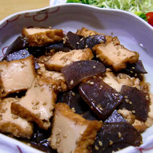 厚揚げとこんにゃくのきんぴら風炒め煮