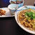 カレーうどんと牛蒡の金平など