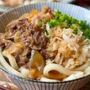 【レシピ】レンチン1発♬鬼おろし肉ぶっかけうどん♬
