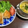 春巻きと丸ごと玉ねぎスープ