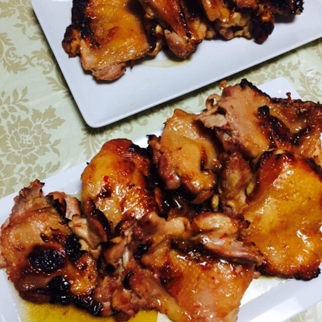 ガスオーブンでチキンステーキ焼きました
