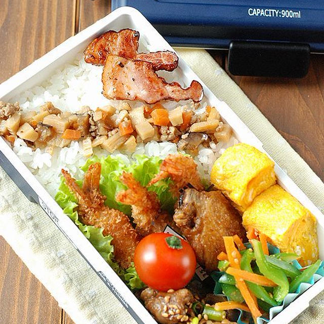 【高校生男子】エビフライ弁当