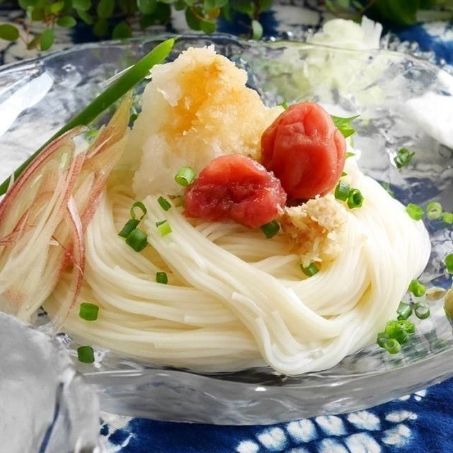 夏の爽やか＊梅おろしそうめん