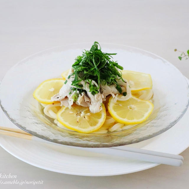 さっぱり‼︎うまーい♡ ネギ塩豚のっけ ＼冷やしレモンぶっかけうどん／