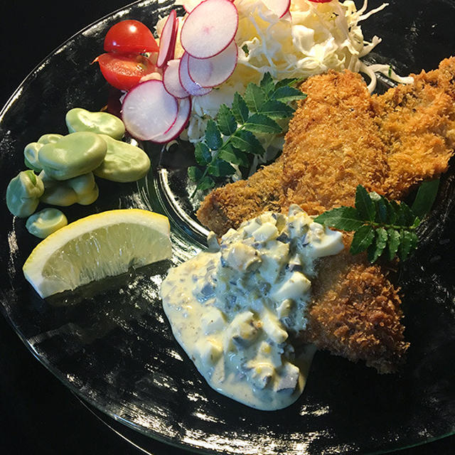 🐟 鯵フライ＆骨せんべい。