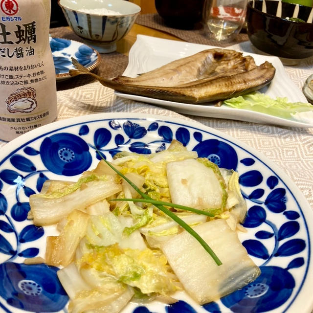 【5分副菜】白菜と牡蠣だし醤油をさっと炒めただけ