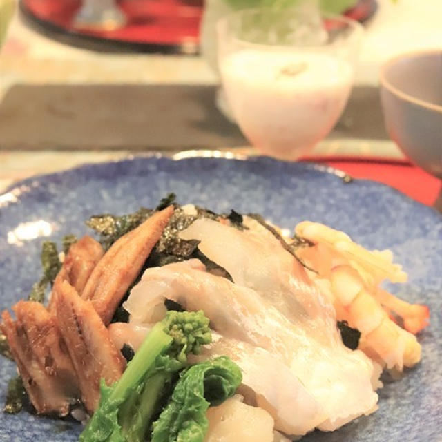 穴子、鯛、ホタルイカ・・・、今日の自宅教室。