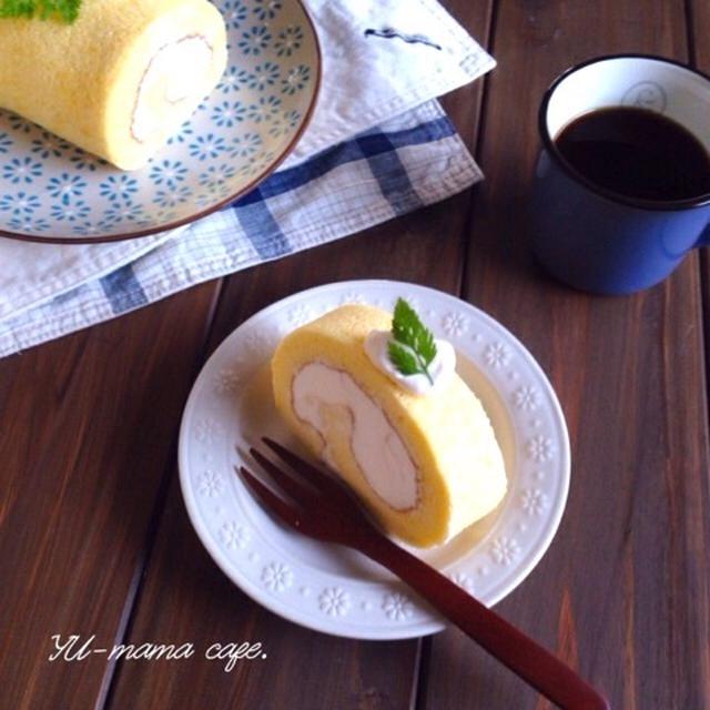 すごく久しぶりに(*^^*) 〜この時間に感謝〜 今日のおやつ ロールケーキ。