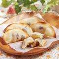 簡単おやつ！餃子の皮＆トースターでアップルパイ風、「へのへのもへじアレンジ☆」 by shinkuさん