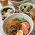 即席キムチで牛肉の韓国冷麺　と　うずら卵と納豆のワンタンスープ