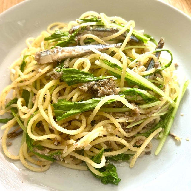 淡路麺業　生パスタ　淡麺（だんめん）きびなごとにんにくと水菜のパスタ