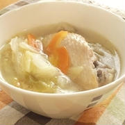 圧力鍋で手間なし♪手羽先と白菜の塩生姜スープ
