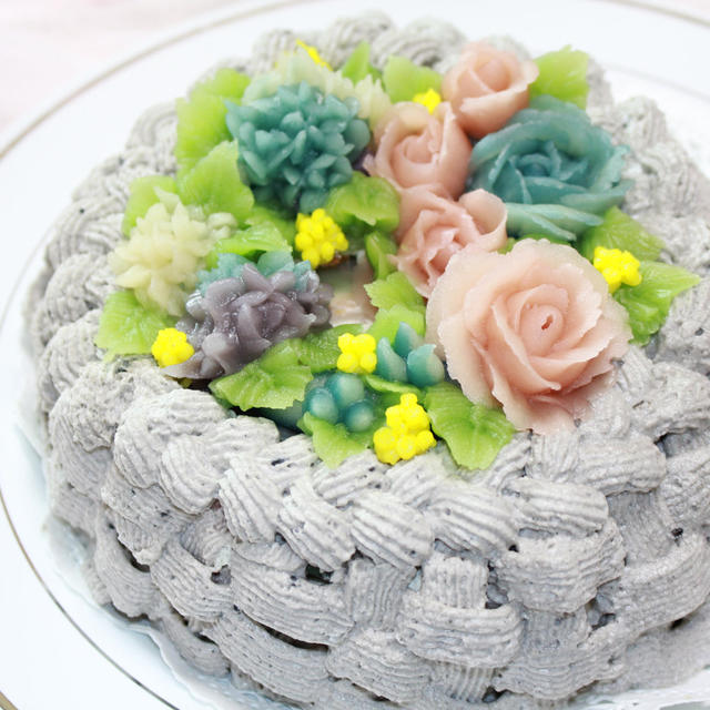 5月11日 黒ごまクリームのフラワーバスケットケーキ By Makikoさん レシピブログ 料理ブログのレシピ満載
