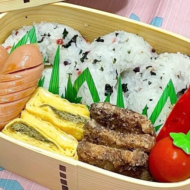 【お弁当】100均グッズで楽しい!!ドーナツおにぎり