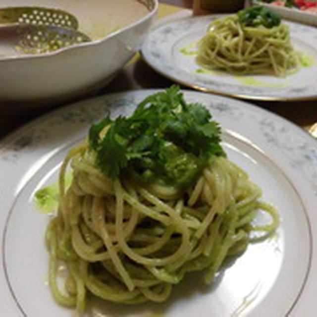 パクチーのジェノベーゼパスタの作り方。　香菜のレシピ