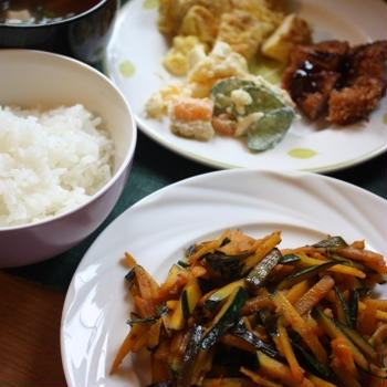 千切りかぼちゃの炒め物