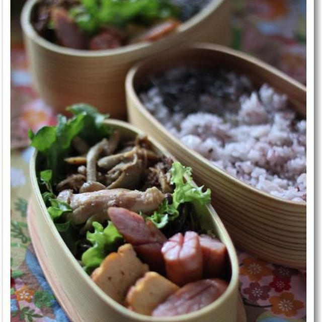 鶏と茸のガーリックソテー弁当