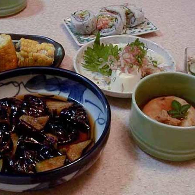 飛龍頭の餡かけ＆揚げ茄子浸し