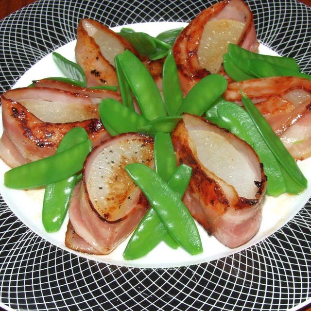 大根のベーコン巻き＆つくねと野菜のオイスターソース煮