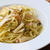 オリーブとエリンギとベーコンのパスタ