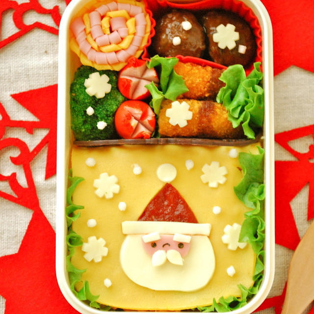 キャラ弁☆オムライスでサンタクロース弁当