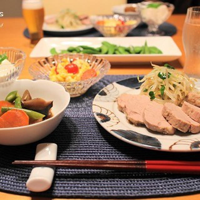 ストウブで『豚ヒレ肉の出汁〆』の献立。