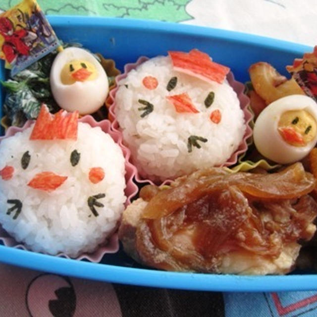 にわとりとひよこのお弁当（幼稚園）（キャラ弁）