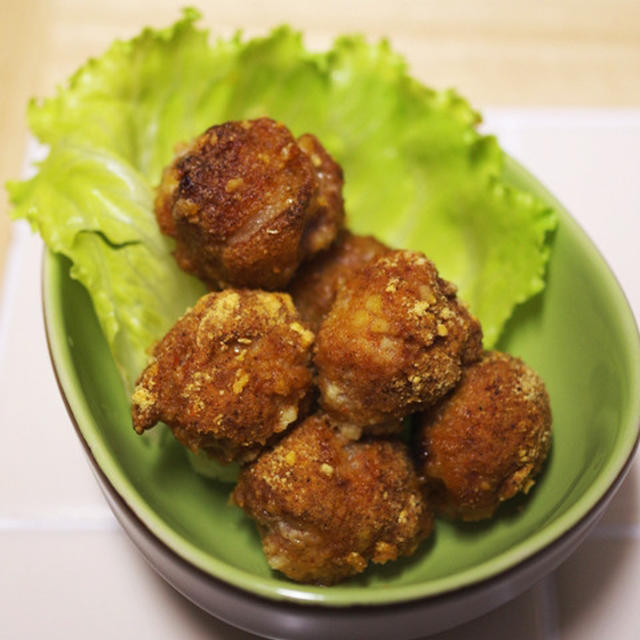 ハウスこんがりデリでつくる、豚小間切肉の焼きからあげ(簡単ノンフライ)☆スパイスでお料理上手vol.27レシピモニター＆スパイス大使