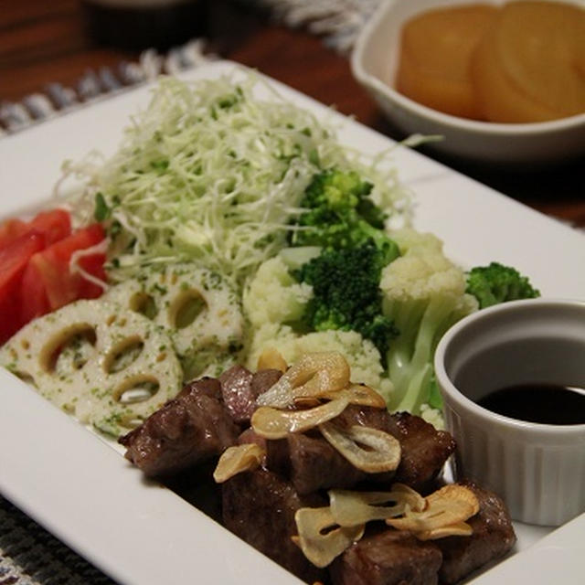 伊万里牛ロースサイコロステーキ。