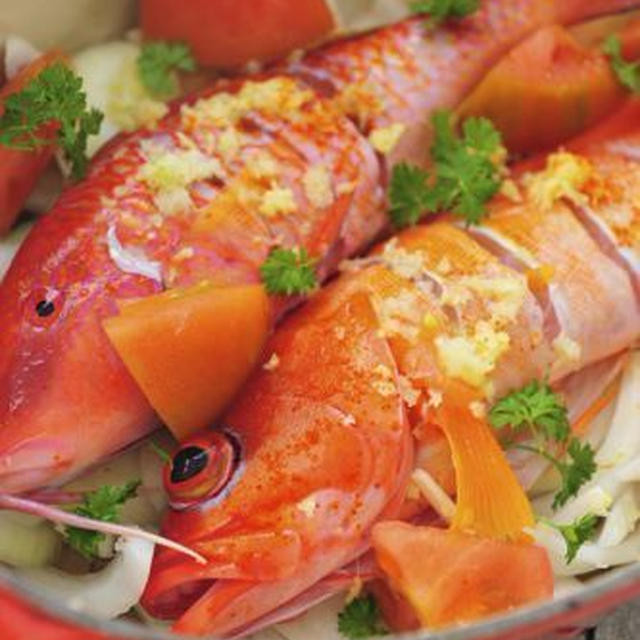 洋風スープの素で作る☆お魚（ハタとオジサン）の食べるスープ