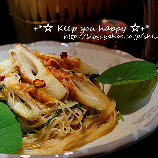+*ちくわ入りのスパイス焼ビーフン+*