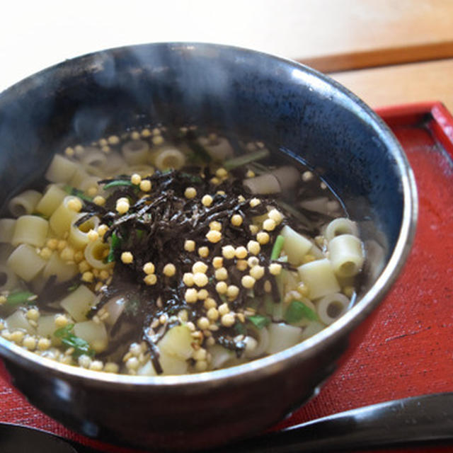 お茶漬けパスタ。ショートパスタのちょっと変わった食べ方。