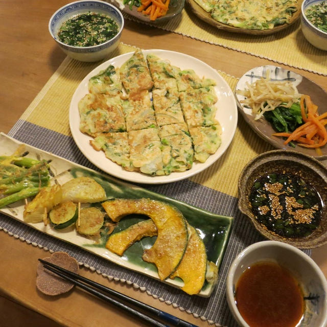 お肉系ゼロだった韓国飯の晩ご飯　と　満開の「バイカウツギ」の花♪