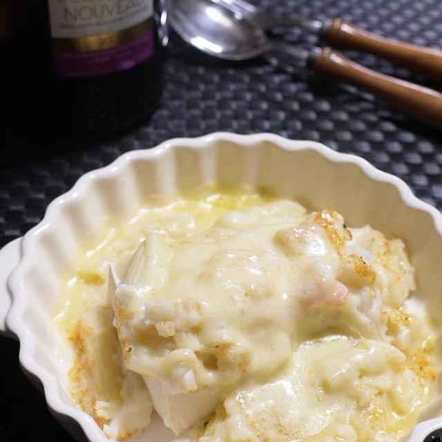 ＜冷凍グラタンで豆腐グラタン＞＜サラダとつまみ盛り合わせ＞