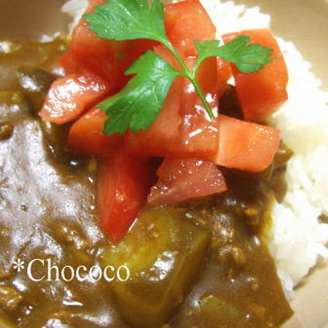 茄子とひき肉の10分カレー（笑