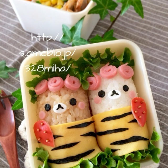 くるくるヘアー♡リラックマ&コリラックマの節分弁当