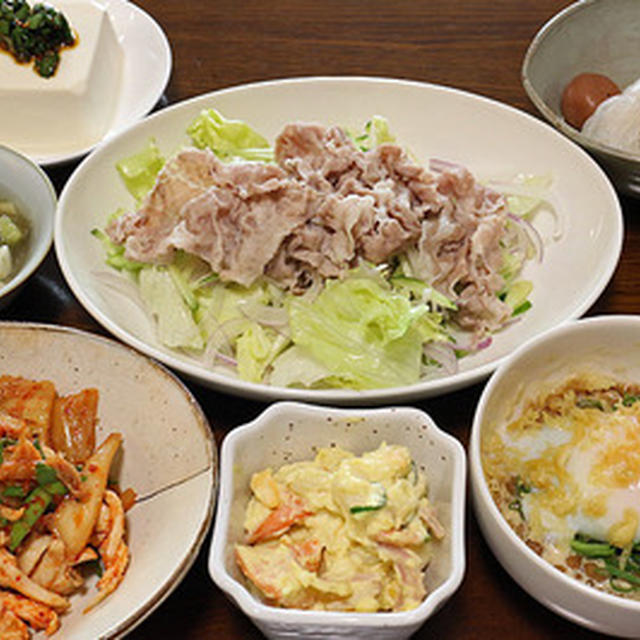 ”山形のだし”風酢の物とぶっかけうどん