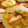 パスタランチに！（長芋&おくら＆チキンのぺペロンチーノ）