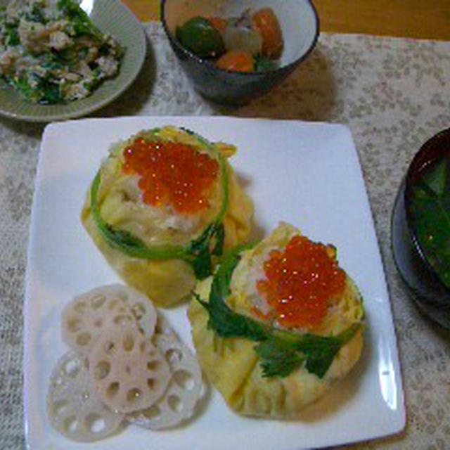 桃の節句は茶巾寿司