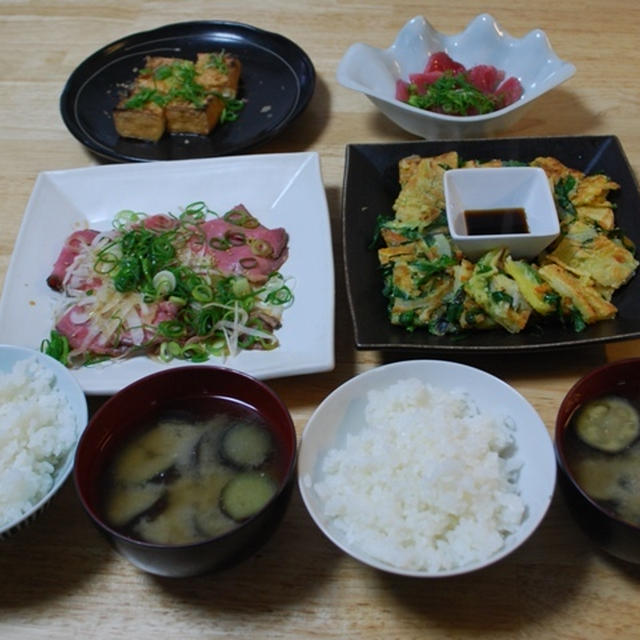 昨夜は野菜チヂミなど簡単晩御飯・・・