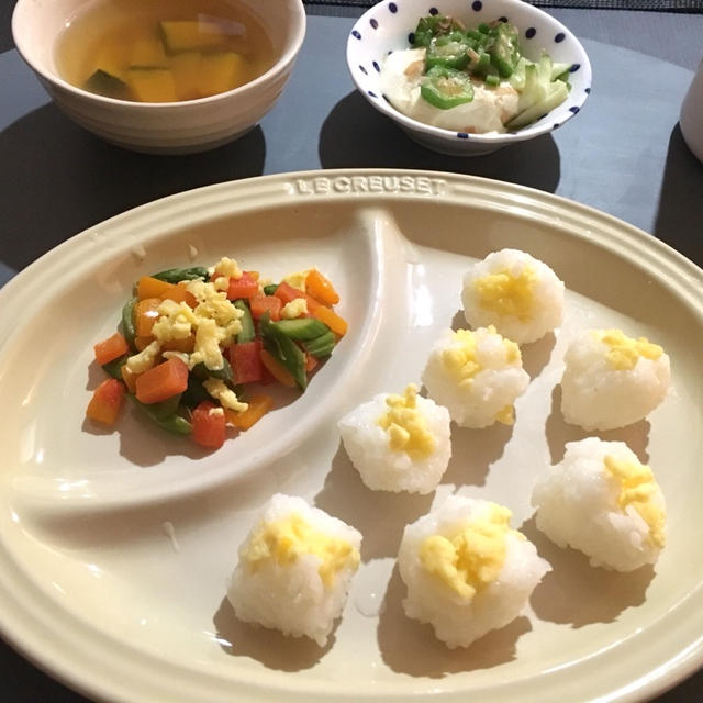【離乳食完了期】おぼろ豆腐とオクラとろろ昆布