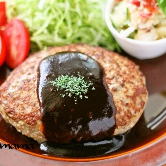 エノキハンバーグ / ピリ辛！キムチとチーズのお好み焼き / 和風ワンプレート
