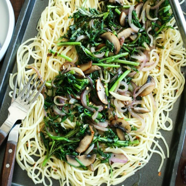 Shungiku Baby Bella Spaghetti 春菊きのこスパゲッティ