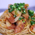 ちくわとキムチーズのパスタ