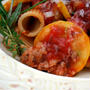 Rigatoni with Hot Italian Sausage and Yellow Squashスパイシーイタリアンソーセージとイエロースクオッシュのパスタ